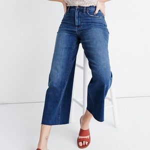 Madewell wide-leg cropped jeans raw hem edition